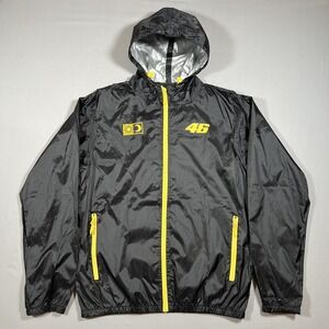 VR46 Valentino Rossi Official Racing Apparel Windbreaker Jacket Black Yellow XXL